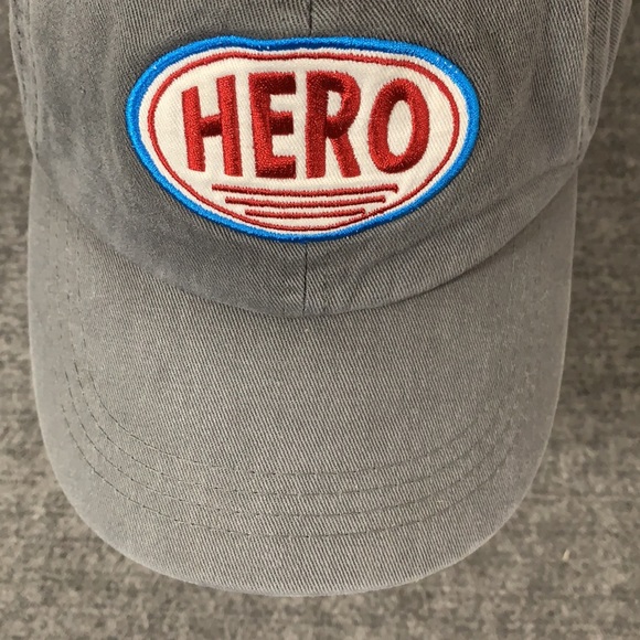 Hero OneBlood Baseball Hat Women's Adjustable Gray Embroidered Strapback Cap - Picture 4 of 12